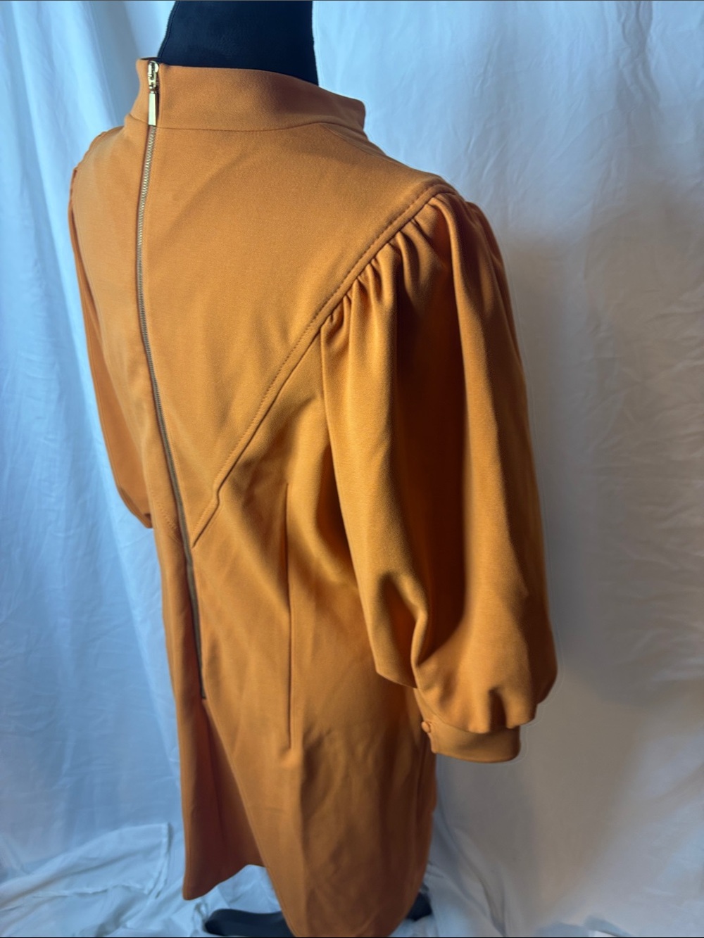 Calvin Klein Orange Puff-Sleeve Mini Dress - Picture 8 of 11